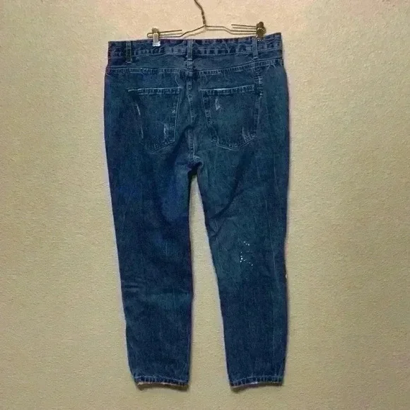 Cotton on The boyfriend patch jeans sz 10 dark wash casual comfy high waisted - Picture 5 of 11